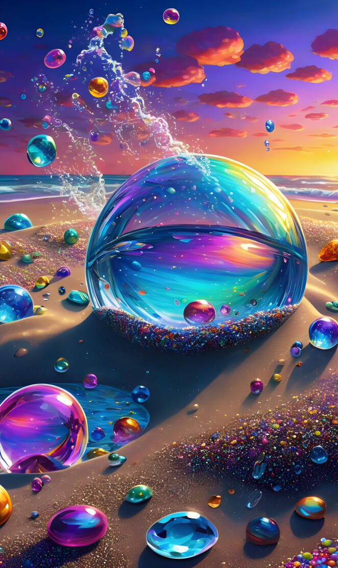 a group of bubbles in the air