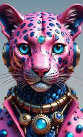 cyber steam punk leopard
