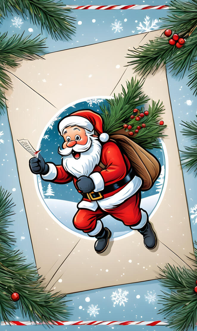 a christmas tree with a santa clause