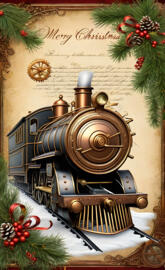 a train with a tree in the background