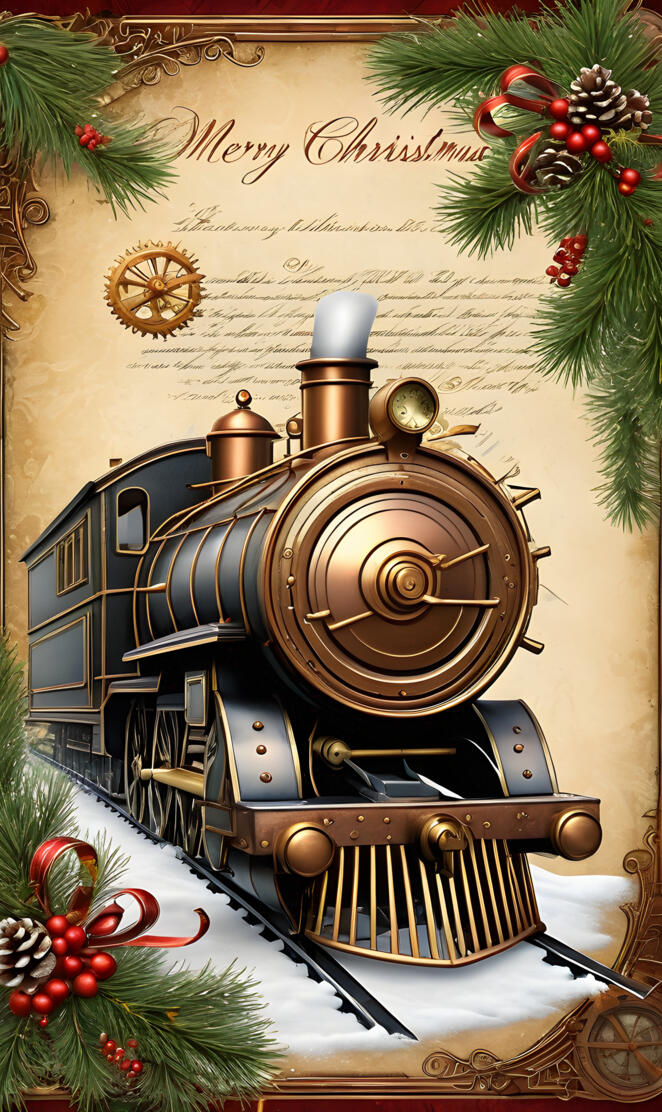 a train with a tree in the background