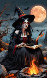 Halloween, witchy, bats, book of shadows