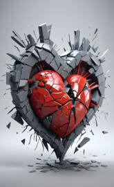 A broken heart chattered