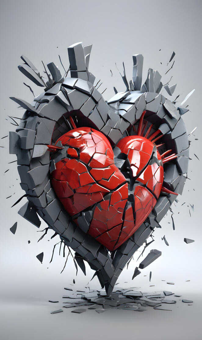 A broken heart chattered