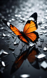 a butterfly on a glass surface