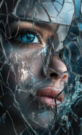 Shattered Glass Aesthetic - Premium Wallpaper