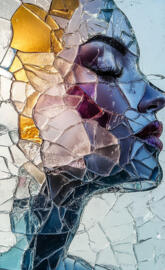 Vibrant Shattered Glass Art Wallpaper