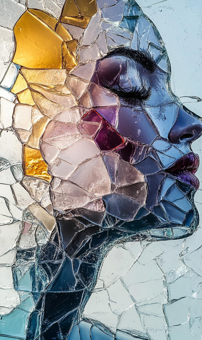 Vibrant Shattered Glass Art Wallpaper