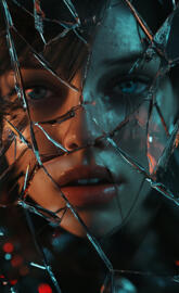 Dramatic Shattered Glass Wallpaper - Artful Distress