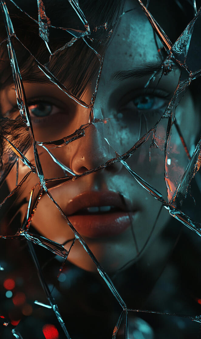 Dramatic Shattered Glass Wallpaper - Artful Distress