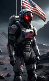 a person in a space suit, America