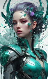 in the style of oliver wetter, alberto seveso, cyberpunk dystopia, ame