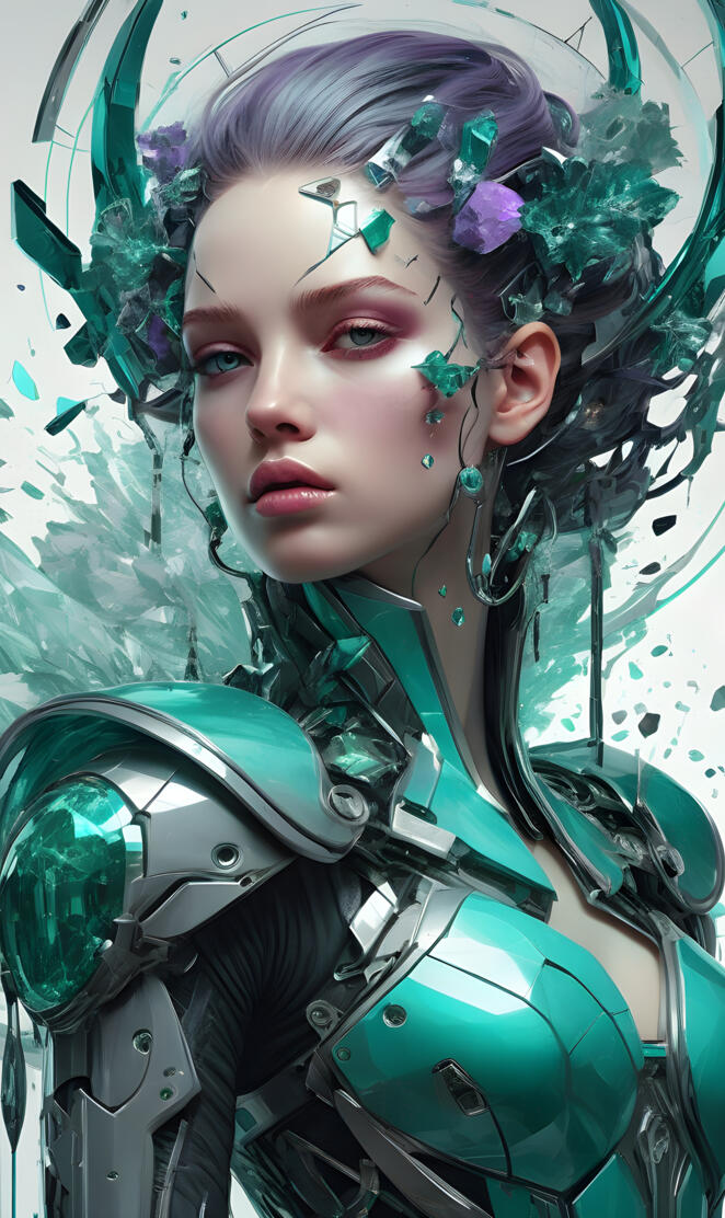 in the style of oliver wetter, alberto seveso, cyberpunk dystopia, ame