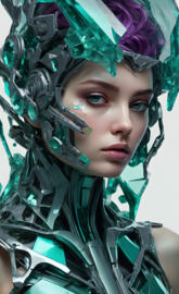 in the style of oliver wetter, alberto seveso, cyberpunk dystopia, ame