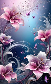 Lilies and butterflies