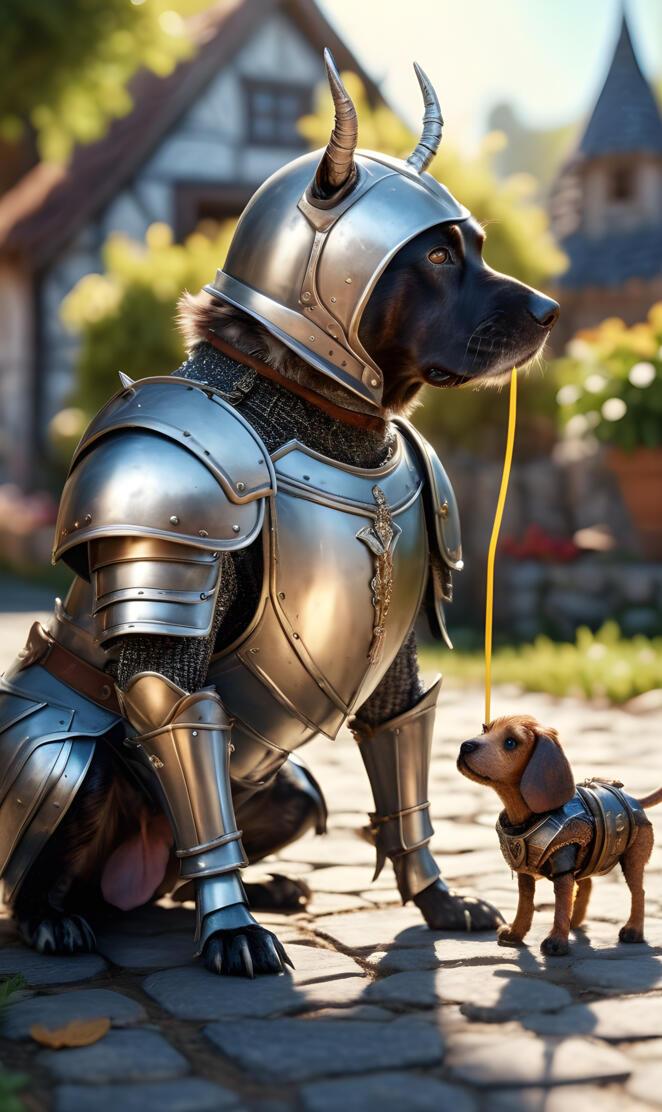 Knight Bruno takes a break by drinking a refreshing Manuel Modelo