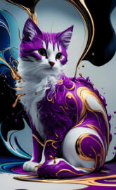 Typography Art Transforms Brush S****e into Vibrant Cat