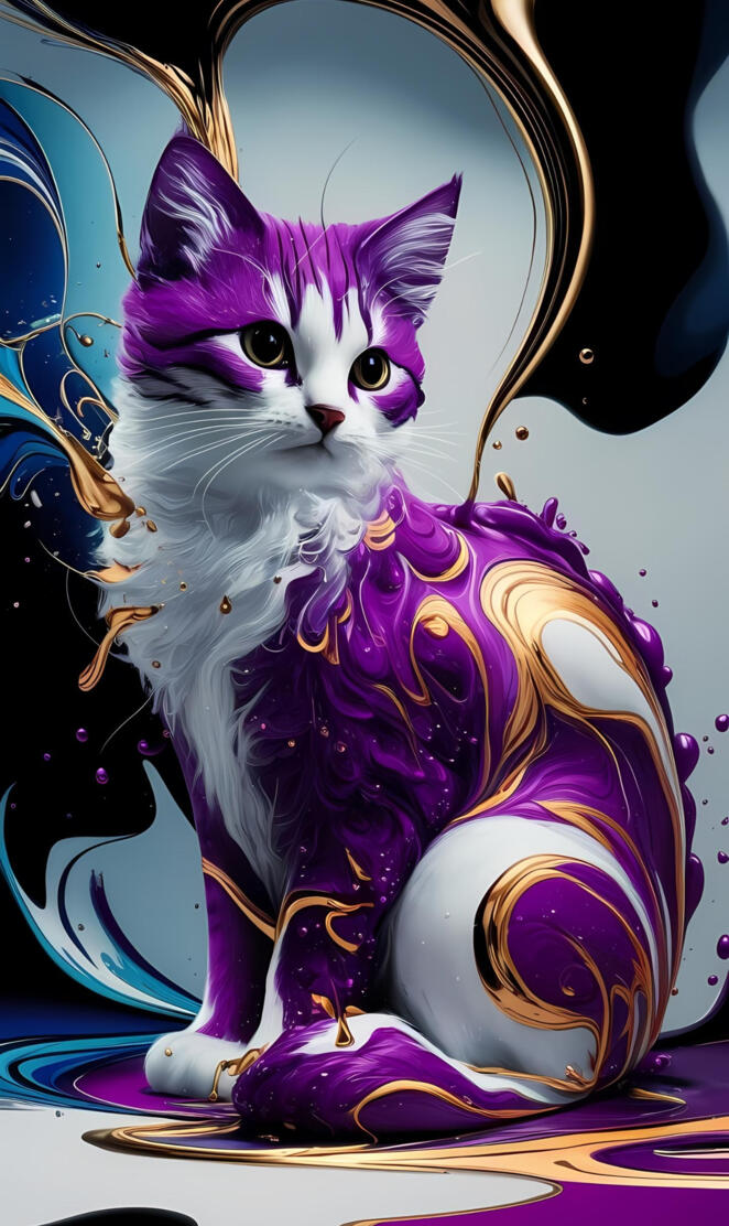 Typography Art Transforms Brush S****e into Vibrant Cat