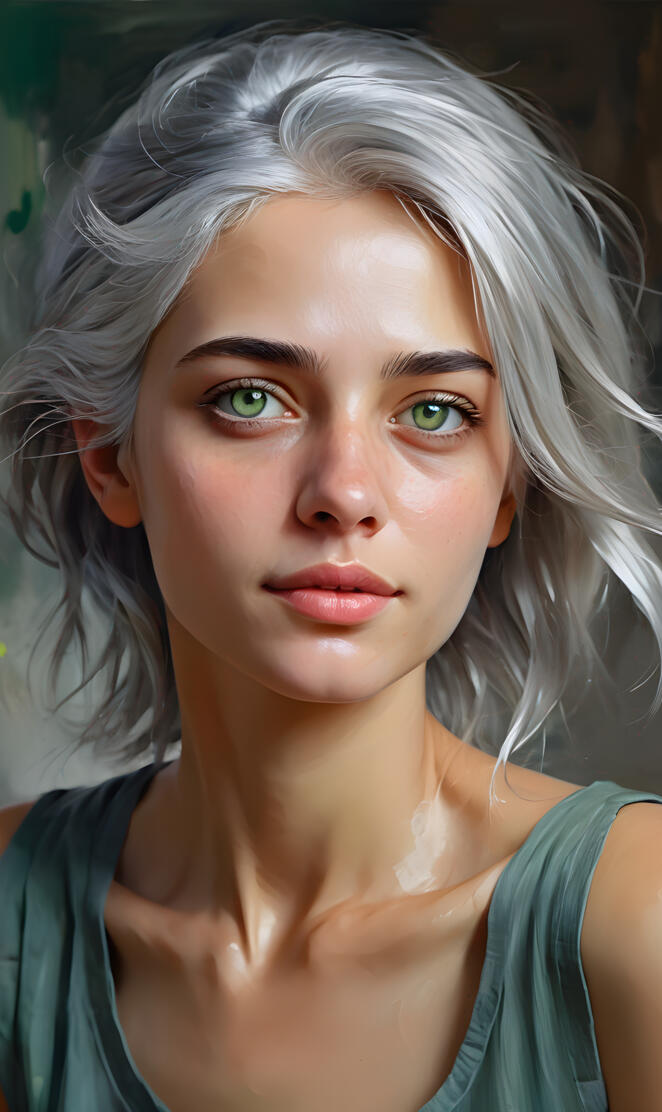 blonde hair green eyes