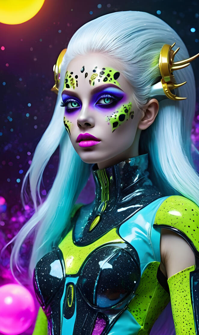 Pat McGrath with a painted face