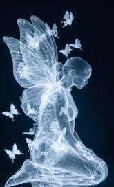 x-ray of a angel with wings