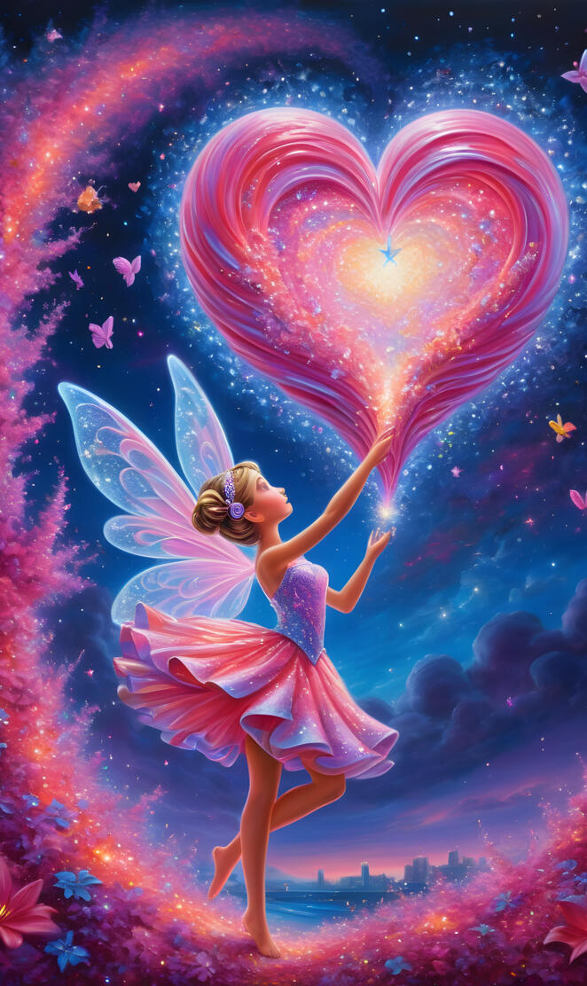 Fluttering Fairy...Glitter Dusting a Beautiful Heart Fuchsiamama610🌺