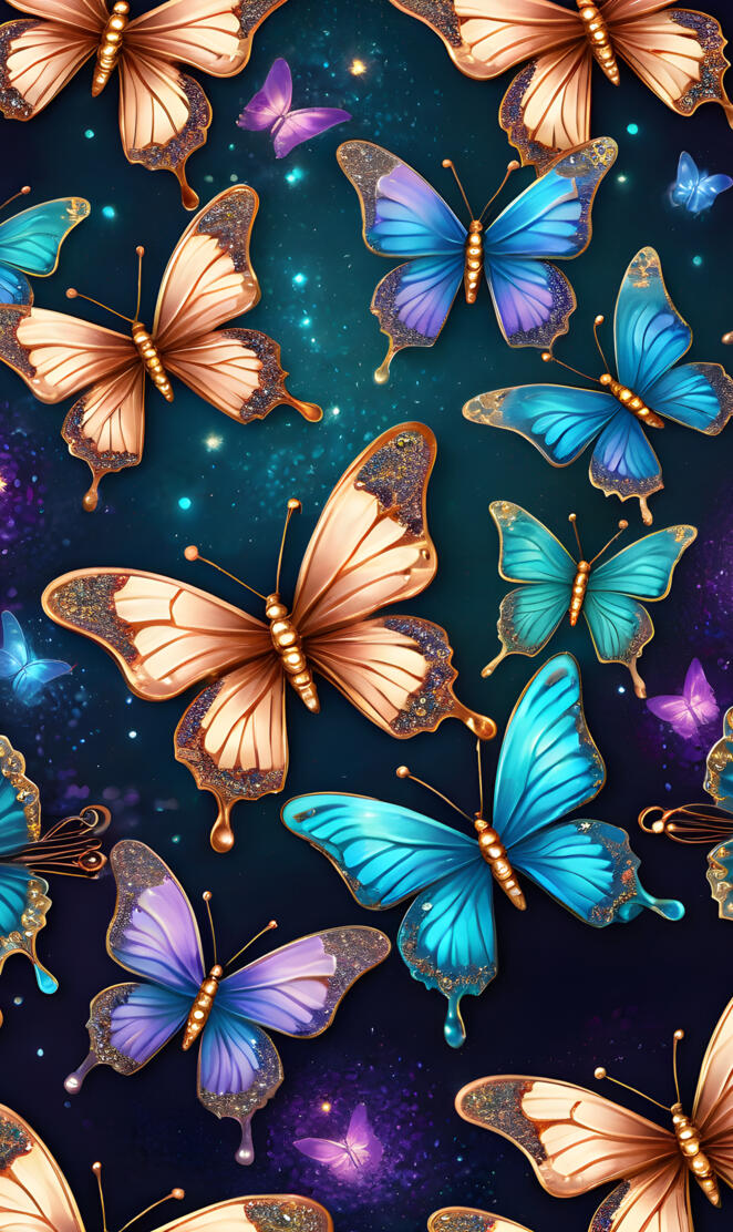 rosegold butterflies