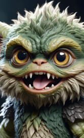 a green lizard with large eyes