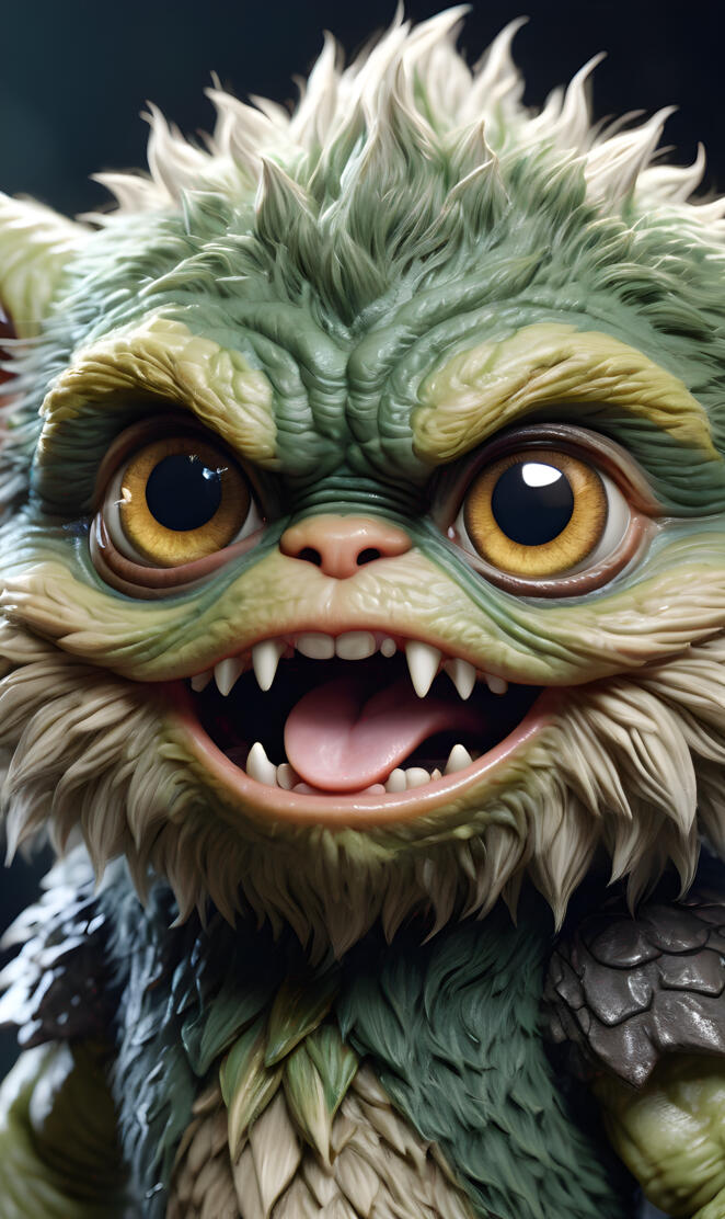 a green lizard with large eyes