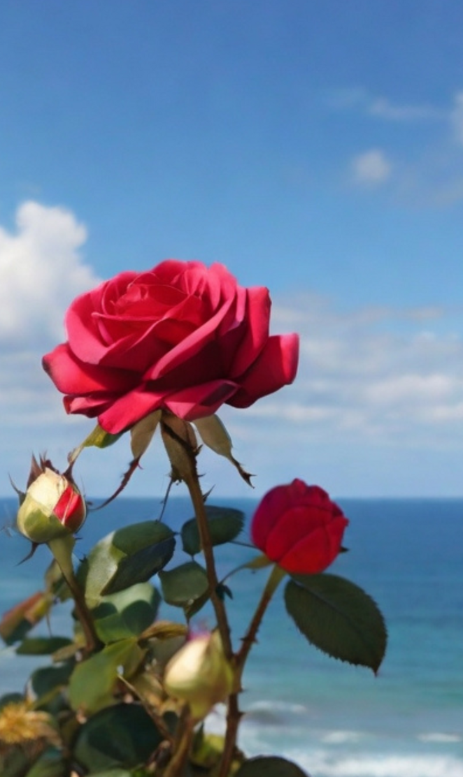 Sea and rose