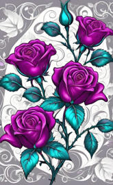 magenta rose buds, wallpaper