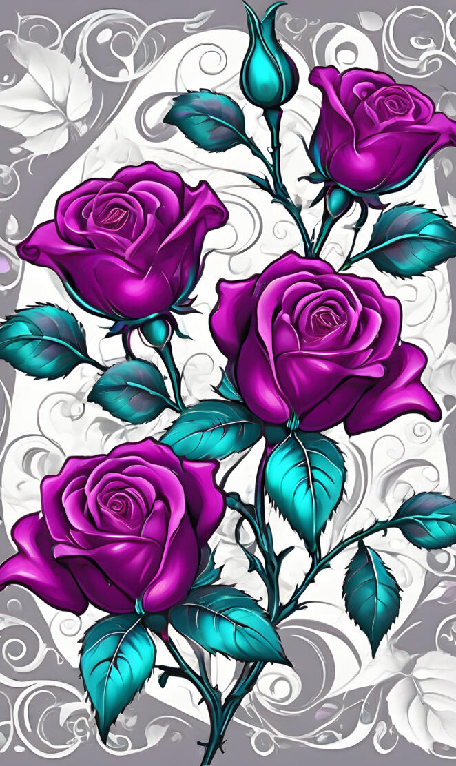 magenta rose buds, wallpaper