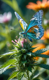 blue butterfly, marijuana