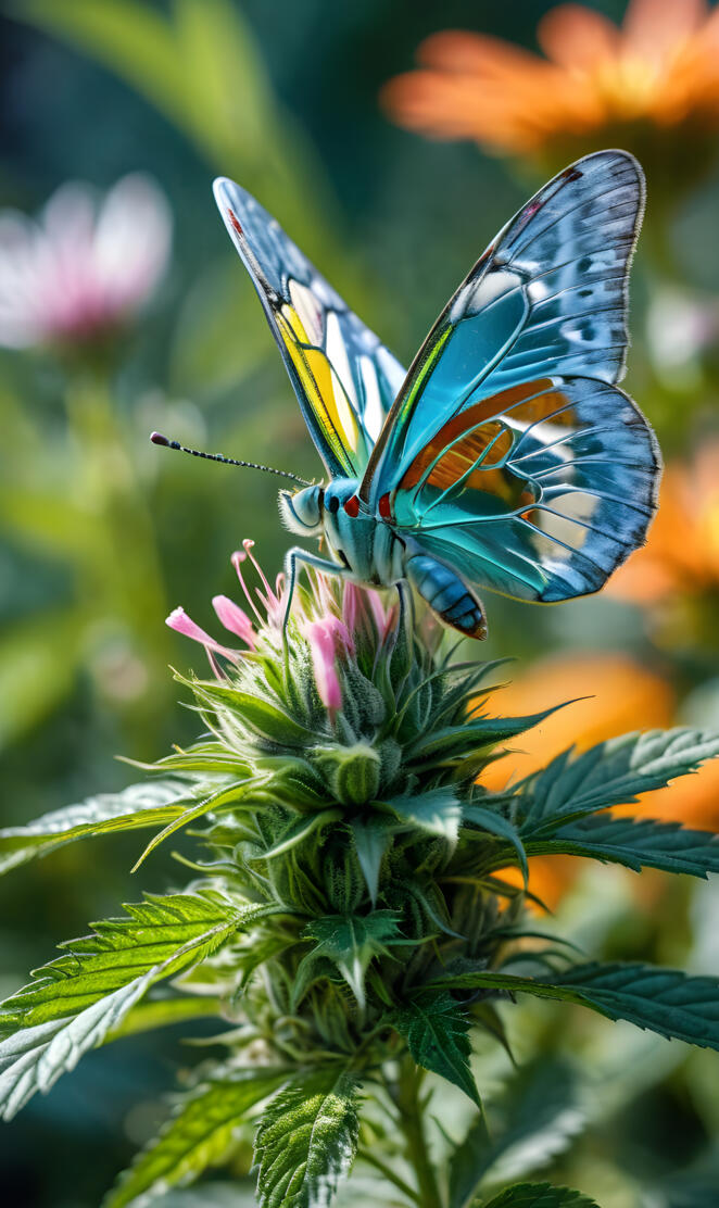 blue butterfly, marijuana
