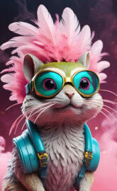 a chipmunk wearing glasses and a garment