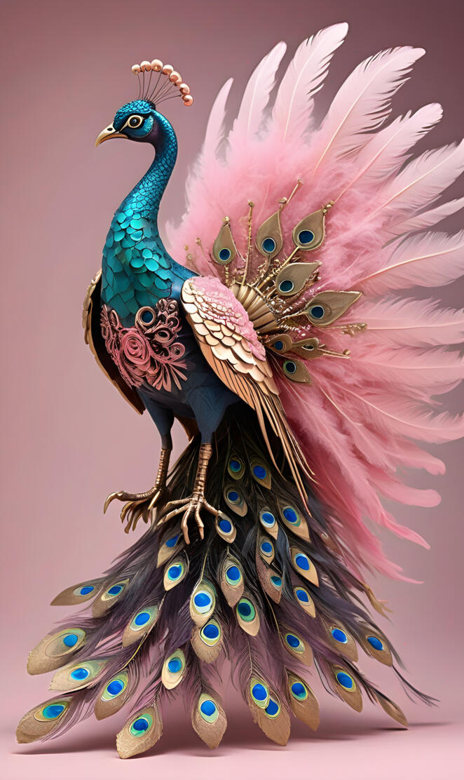 a painting of a peacock