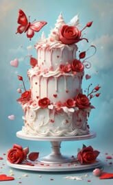 a cake with flowers on top