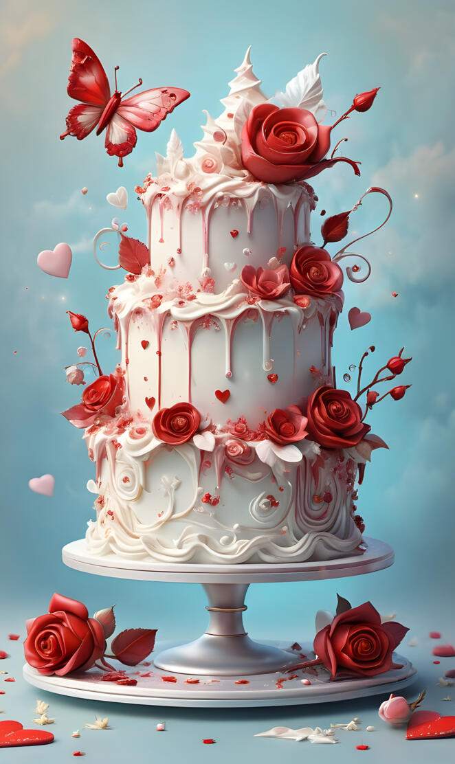 a cake with flowers on top