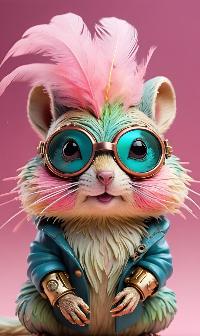 a chipmunk wearing glasses