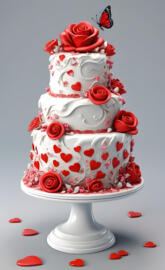 a cake with roses on it