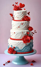 a cake with roses on top