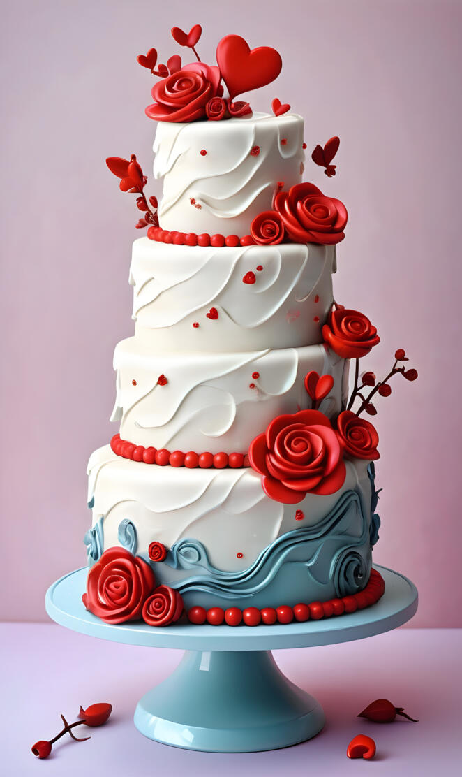 a cake with roses on top