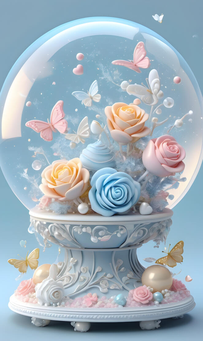 a tea cup with flowers and butterflies