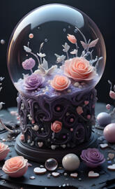 a cake with flowers on it