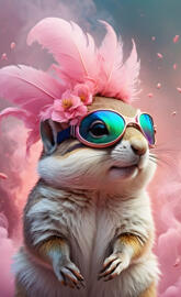 a chipmunk wearing sunglasses