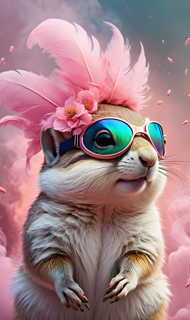 a chipmunk wearing sunglasses