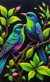 Beautiful Florescent Bird's