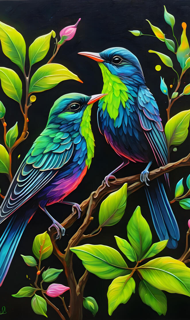 Beautiful Florescent Bird's