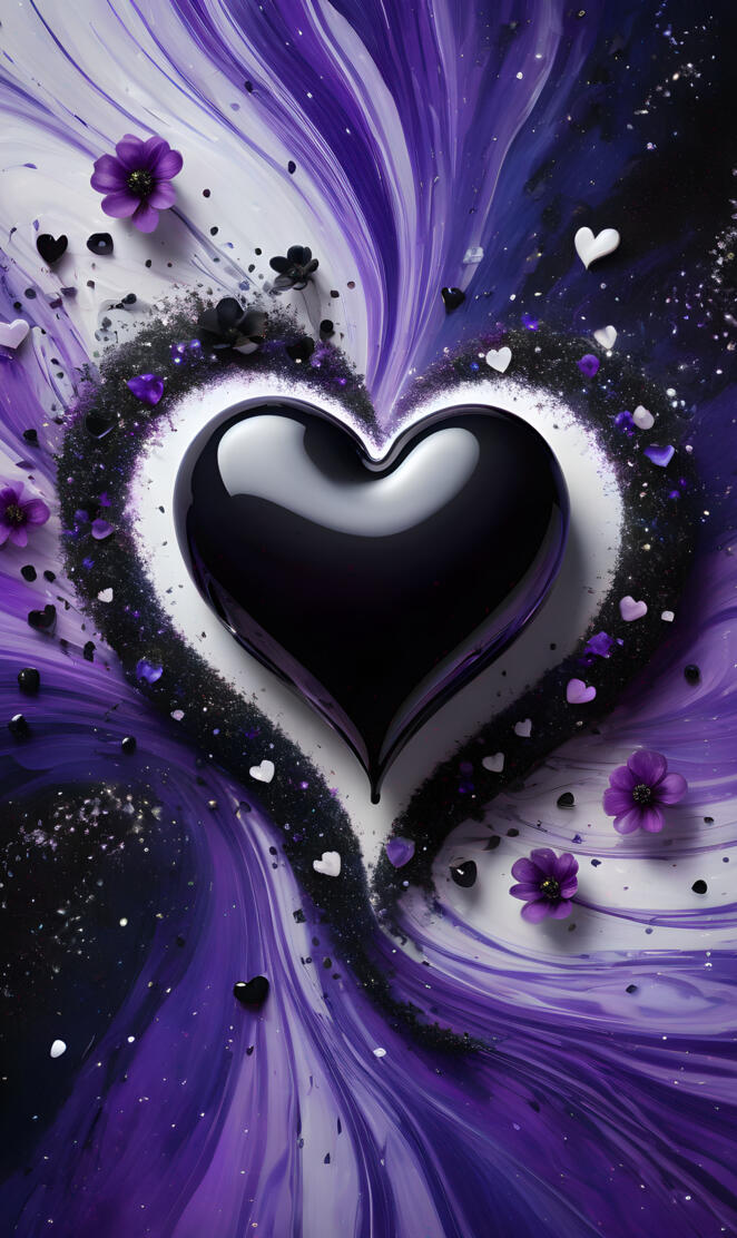 a cartoon of a person with purple hair and a black eye patch