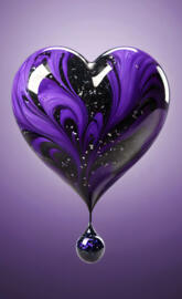 black n purple heart 💜